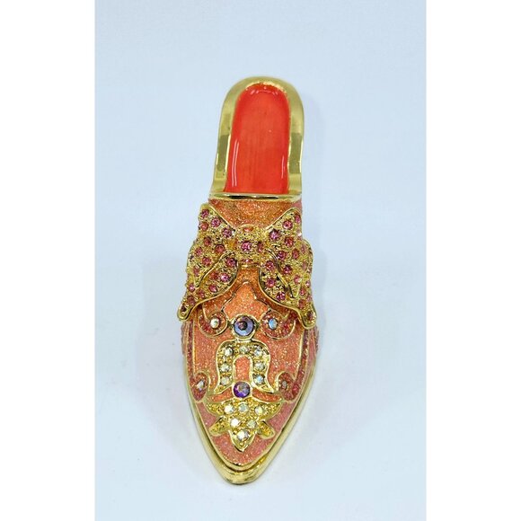Perry Borrelli enameled and jeweled shoe shaped trinket box - Picture 3 of 9